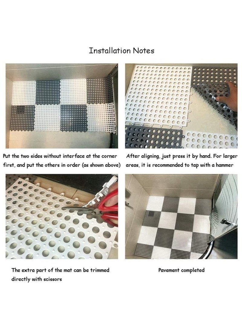 Arabest 12 Pack Interlocking Non Slip Drainage Floor Tiles, 11.8 X 11.8 Inch, Soft PVC Bath Shower Floor Mat with Suctions Cups, Drainage Holes, for Bathroom,Kitchen, Pool,Wet Areas - Image 5